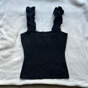 Mine Black Fitted Sleeveless Tank Top
